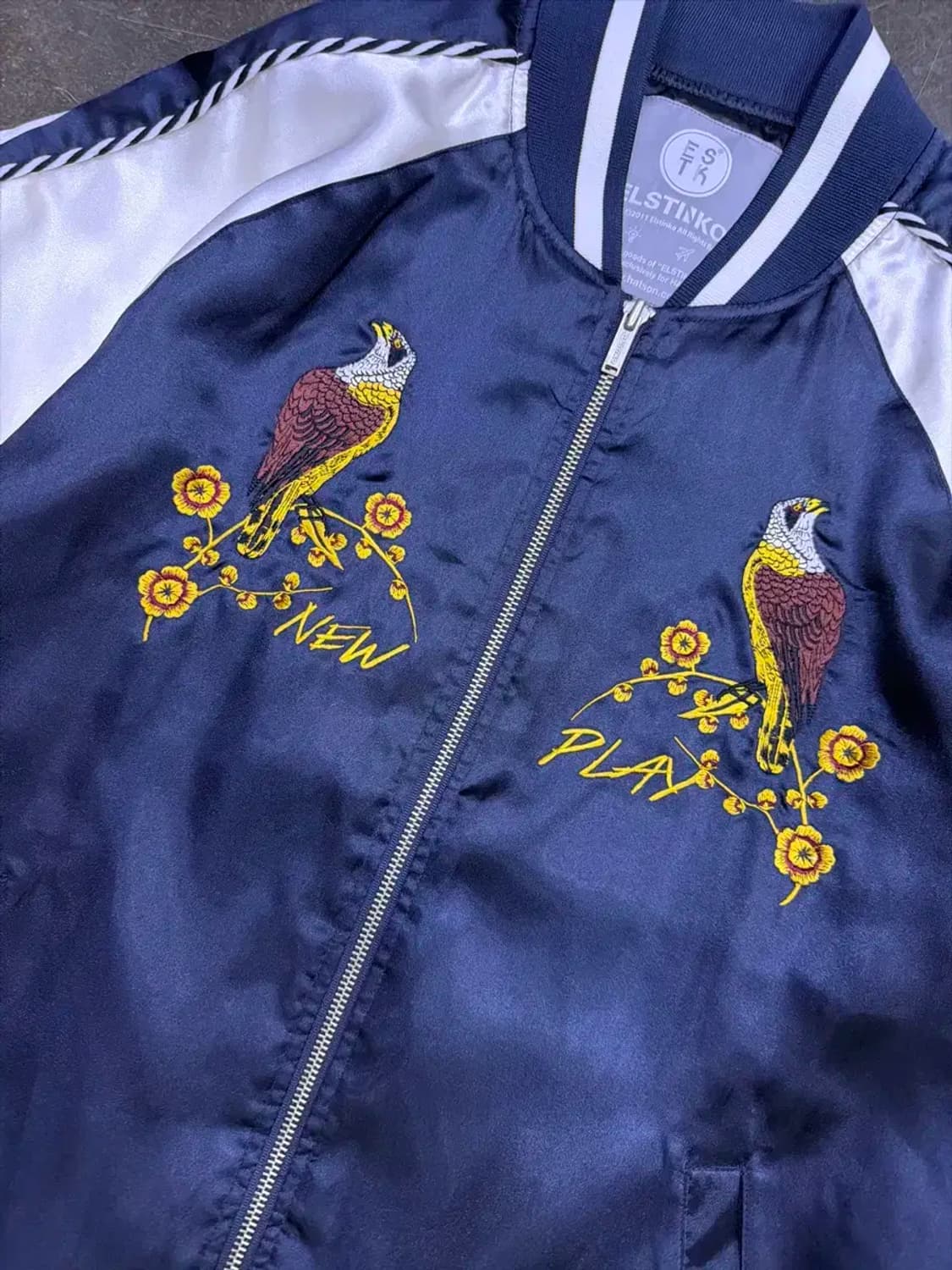 엘스팅코 이글스 플라워 자수 스카쟌 봄버자켓 져지 M 상품이미지3