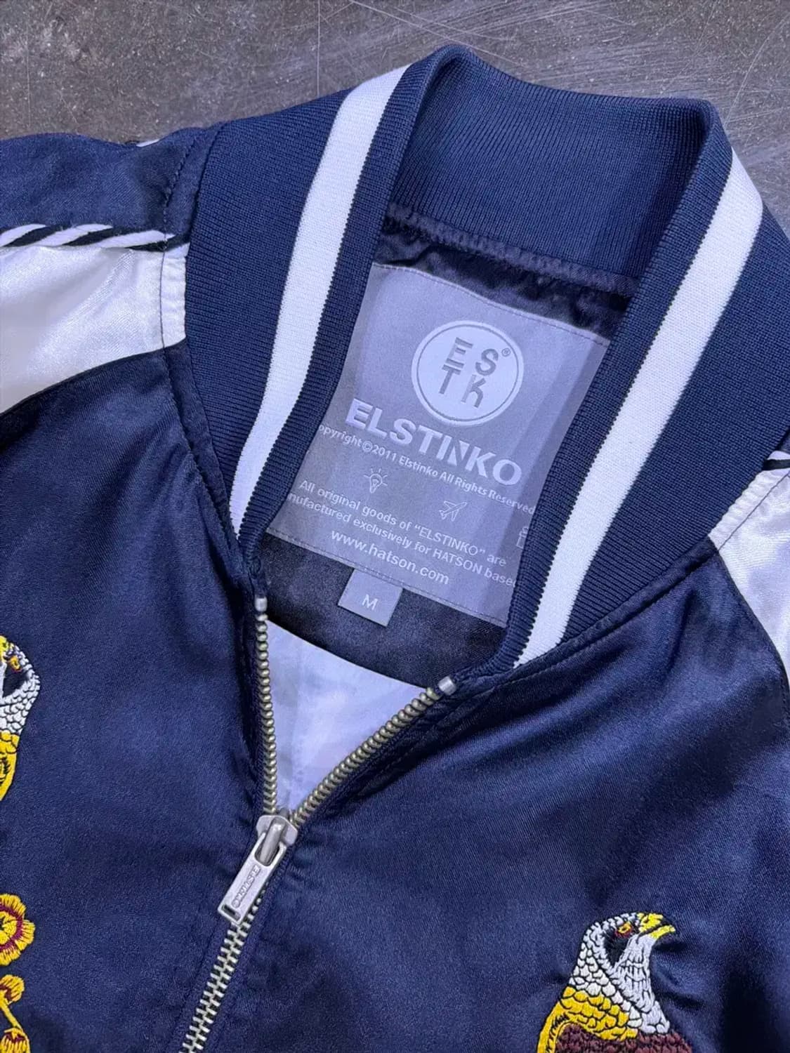 엘스팅코 이글스 플라워 자수 스카쟌 봄버자켓 져지 M 상품이미지7