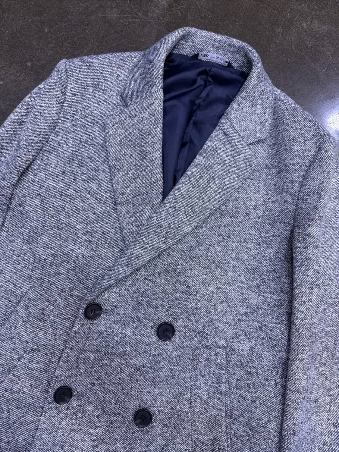 자라 더블 브레스트 하프 코트 그레이 M 상품이미지3