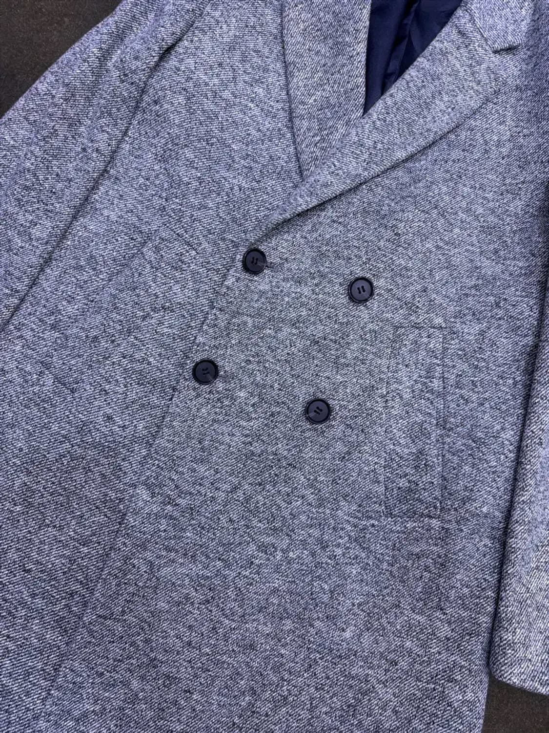 자라 더블 브레스트 하프 코트 그레이 M 상품이미지4