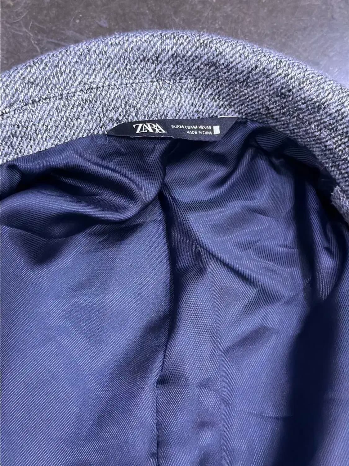 자라 더블 브레스트 하프 코트 그레이 M 상품이미지7