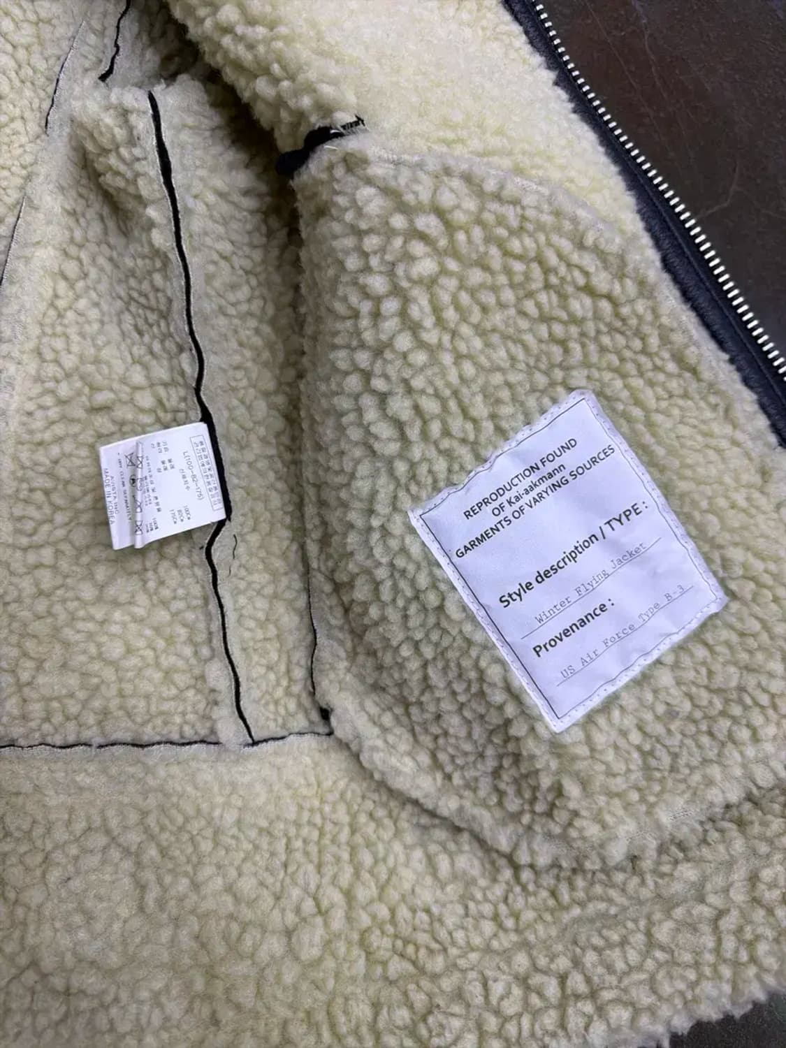 카이아크만 B-3 무스탕 자켓 블랙 L 상품이미지10