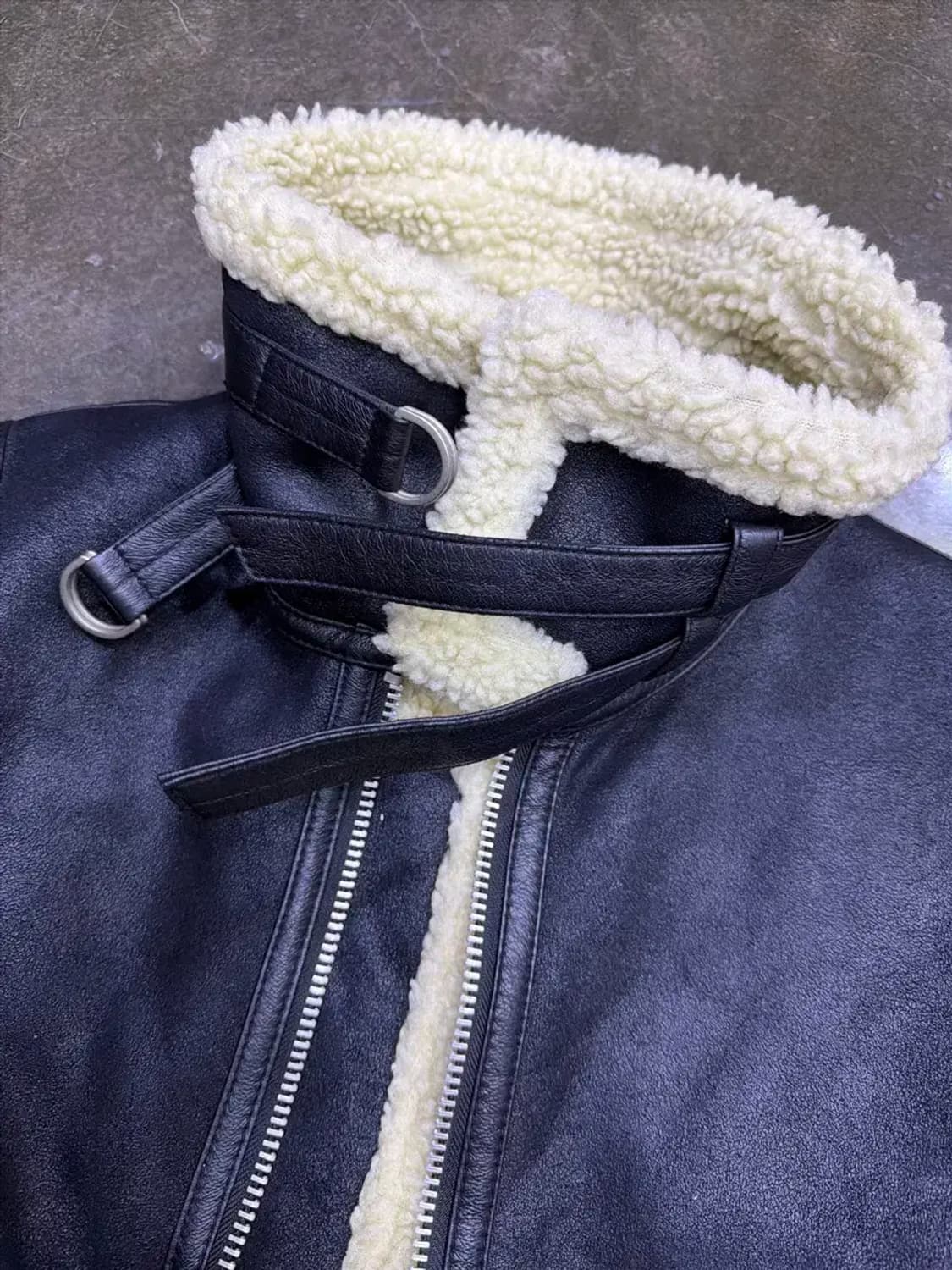 카이아크만 B-3 무스탕 자켓 블랙 L 상품이미지4