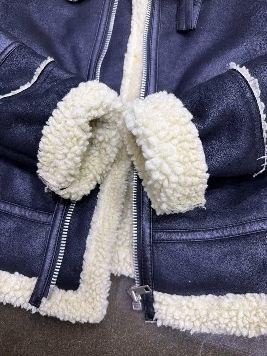 카이아크만 B-3 무스탕 자켓 블랙 L 상품이미지6