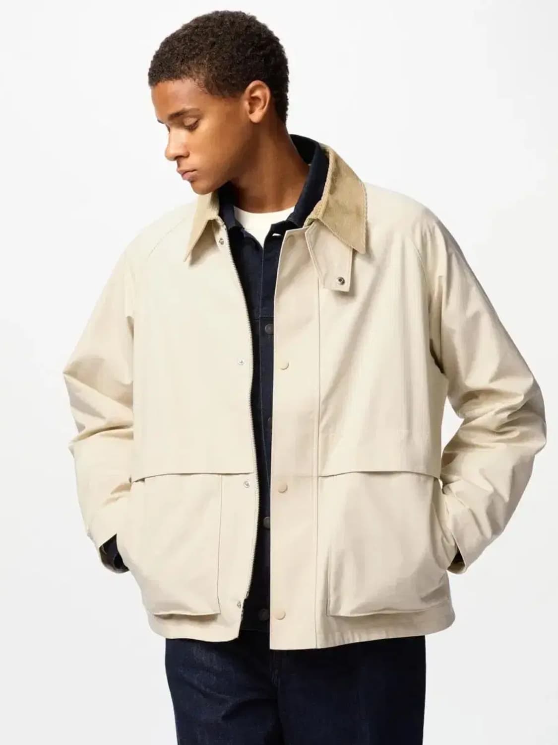 유니클로 쇼츠 유틸리티 블루종 자켓 점퍼 베이지 XL 상품이미지1