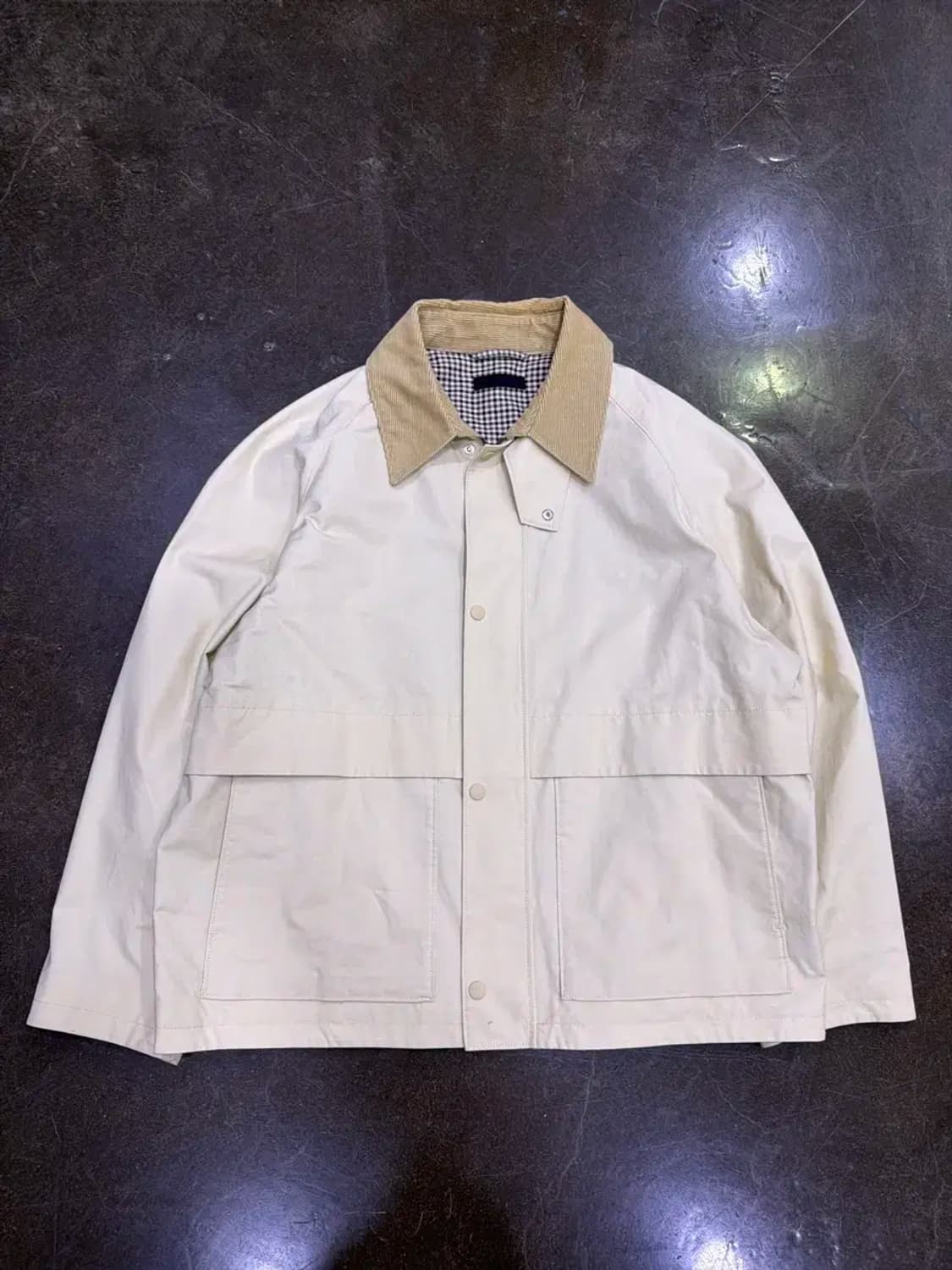 유니클로 쇼츠 유틸리티 블루종 자켓 점퍼 베이지 XL 상품이미지3