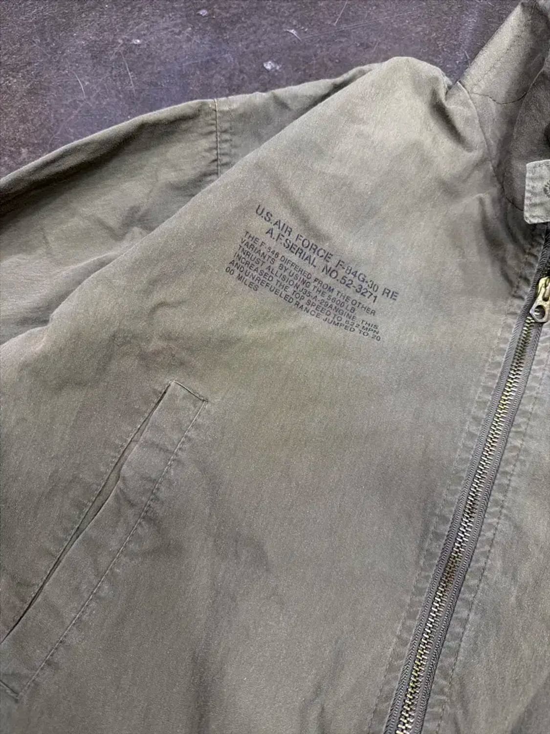 올드크로우 U.S.A 에어포스 항공자켓 올리브 L 상품이미지6