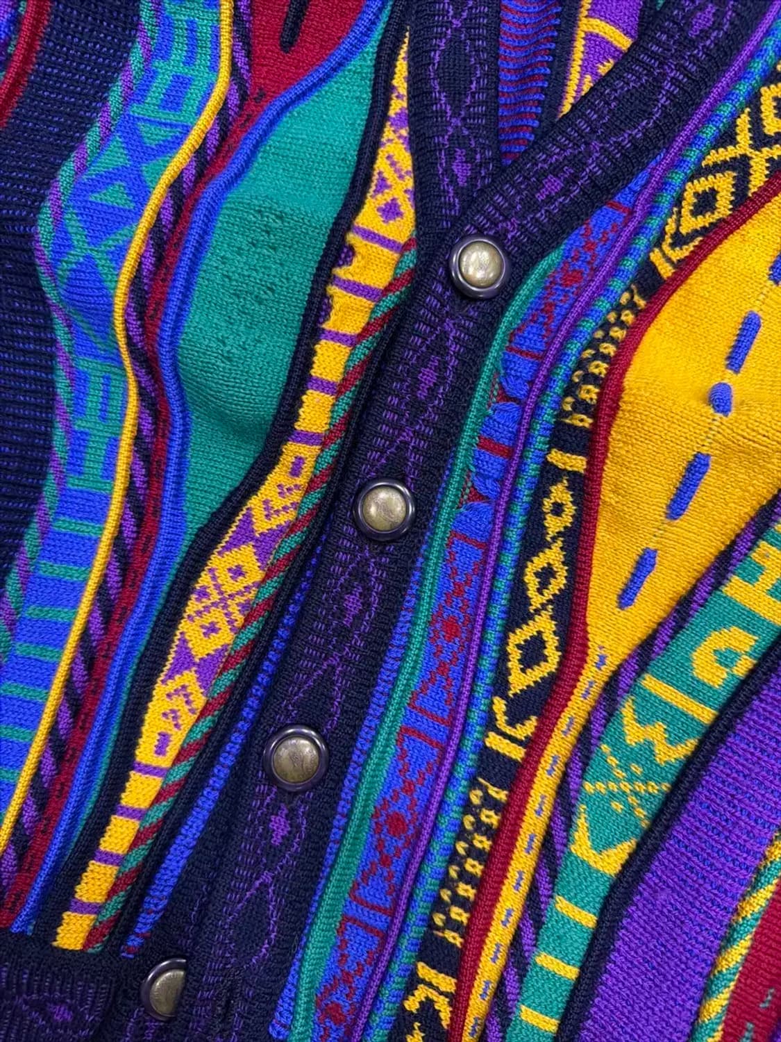 Emaroo 에마루 멀티 컬러 케이블 패턴 헤비 울 니트 가디건 M 상품이미지4