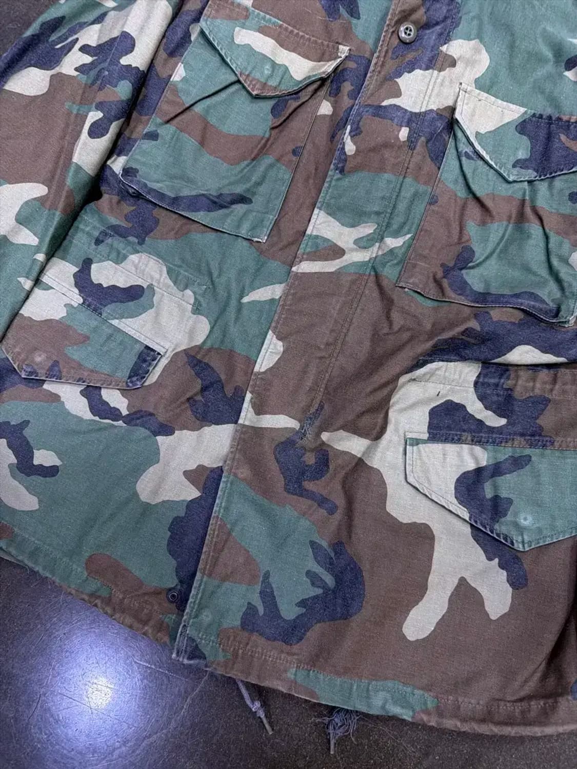 오리지널 M65 우드랜드 밀리터리 카모 필드자켓 야상 S 레귤러 상품이미지5