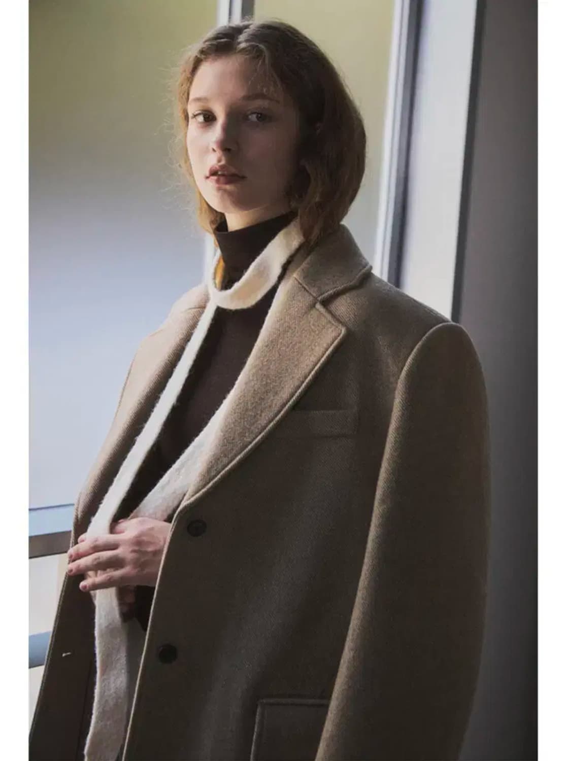 CITTA 씨타 클래식 울 오버핏 코트 베이지 상품이미지3