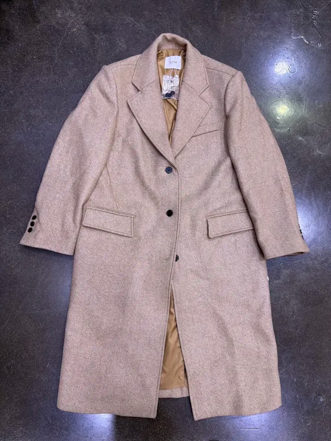 CITTA 씨타 클래식 울 오버핏 코트 베이지 상품이미지6