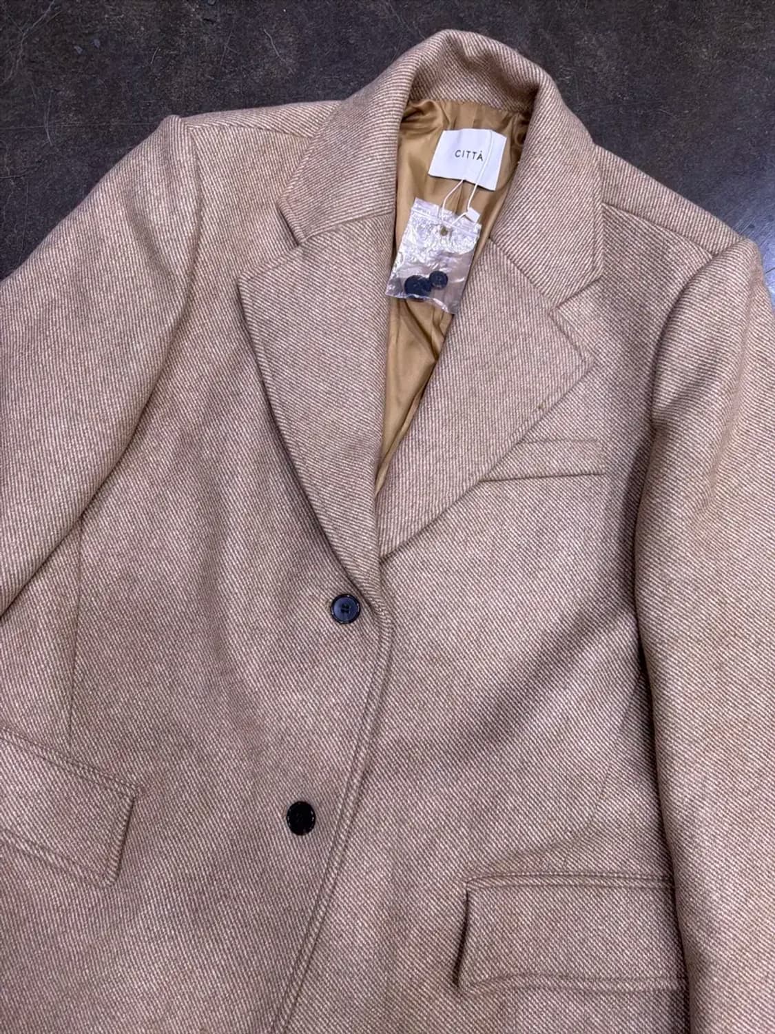 CITTA 씨타 클래식 울 오버핏 코트 베이지 상품이미지8