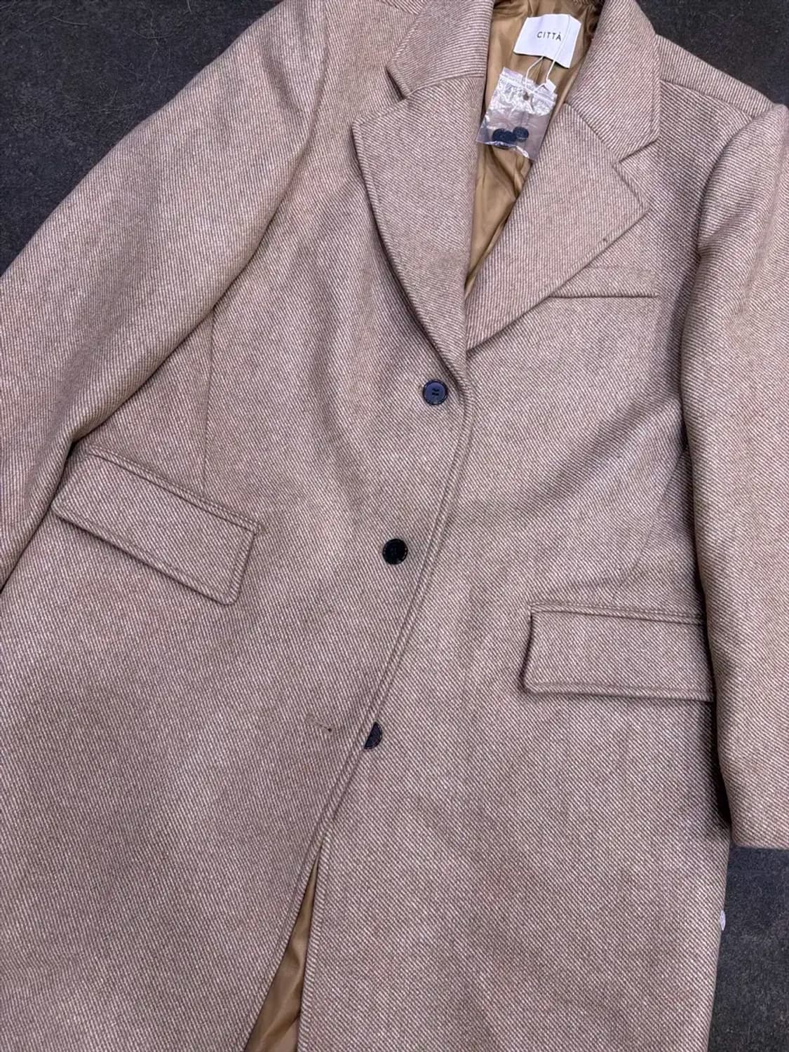 CITTA 씨타 클래식 울 오버핏 코트 베이지 상품이미지9