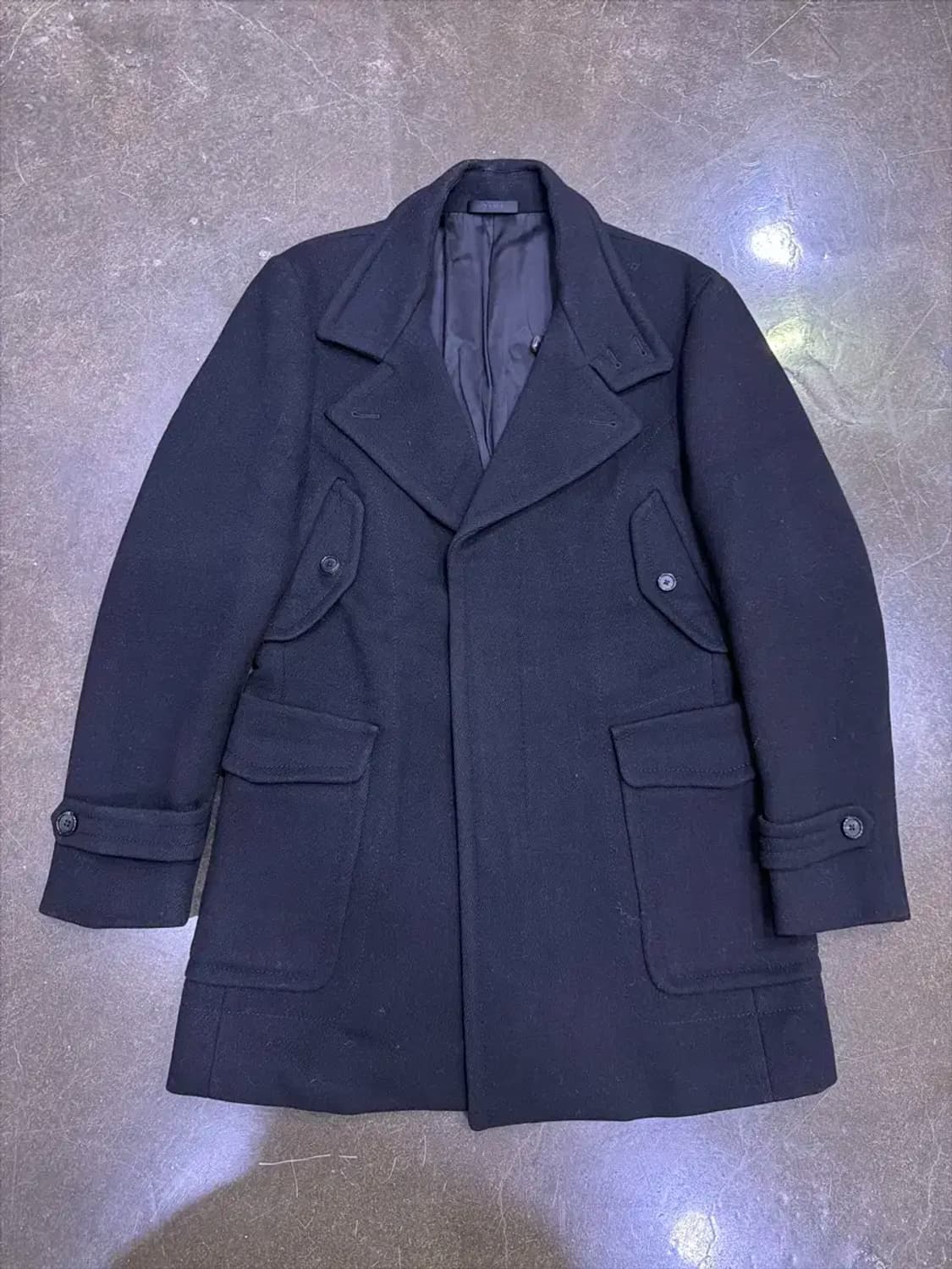 타임옴므 울 캐시미어 블렌드 피코트 블랙 95 상품이미지1