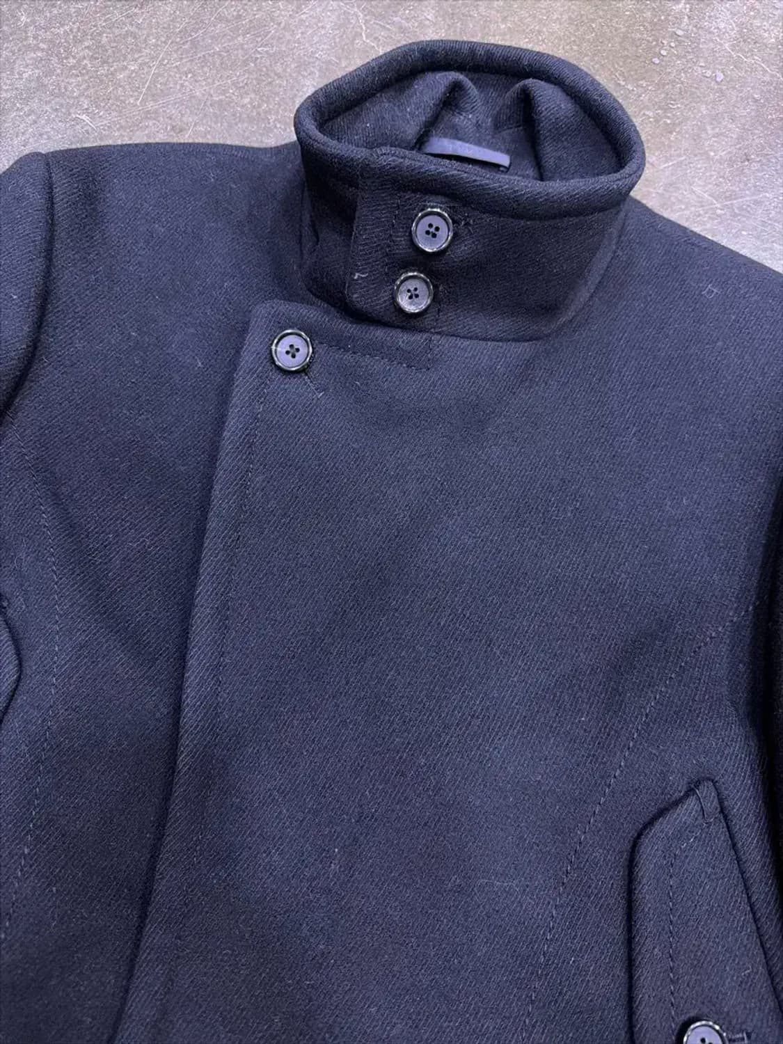 타임옴므 울 캐시미어 블렌드 피코트 블랙 95 상품이미지4