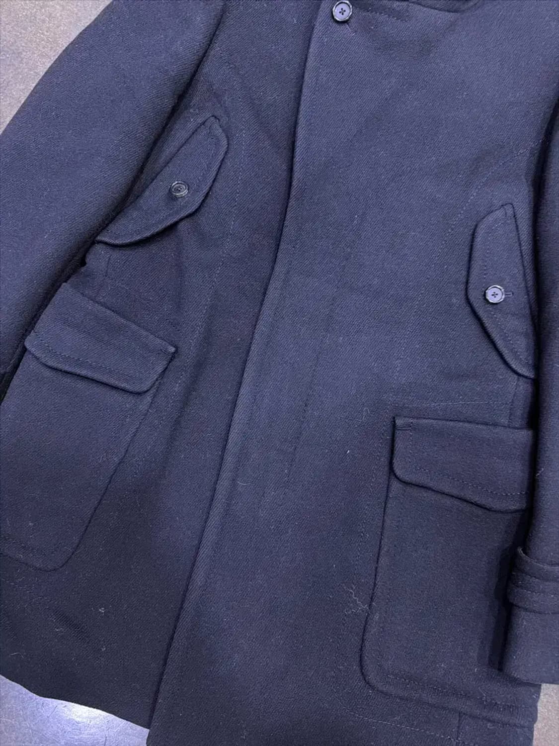 타임옴므 울 캐시미어 블렌드 피코트 블랙 95 상품이미지5