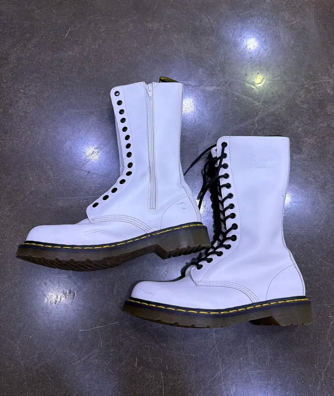 닥터마틴 1914W 14홀 지퍼 부츠 워커 화이트 250 상품이미지8