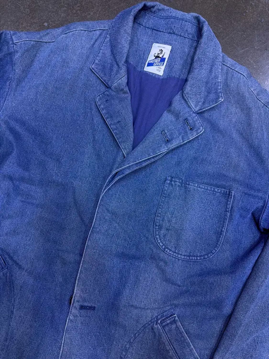 어나더오피스 데님 코트 워싱 청자켓 L 상품이미지3