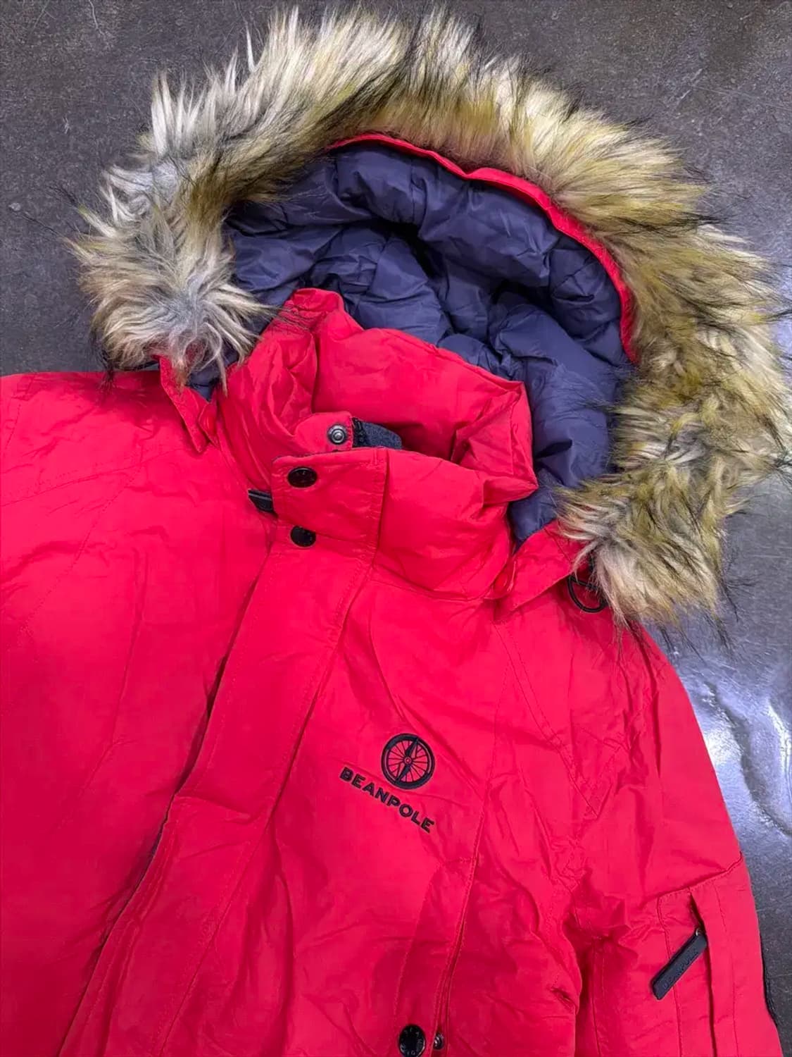 빈폴 아웃도어 라쿤털 후드 덕다운 오리털 패딩점퍼 100 상품이미지3