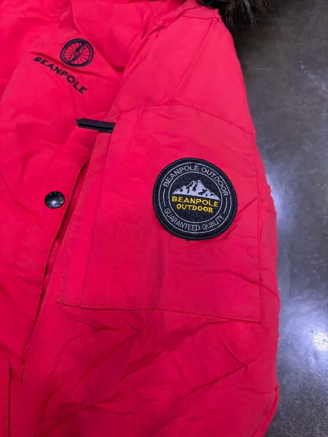 빈폴 아웃도어 라쿤털 후드 덕다운 오리털 패딩점퍼 100 상품이미지5