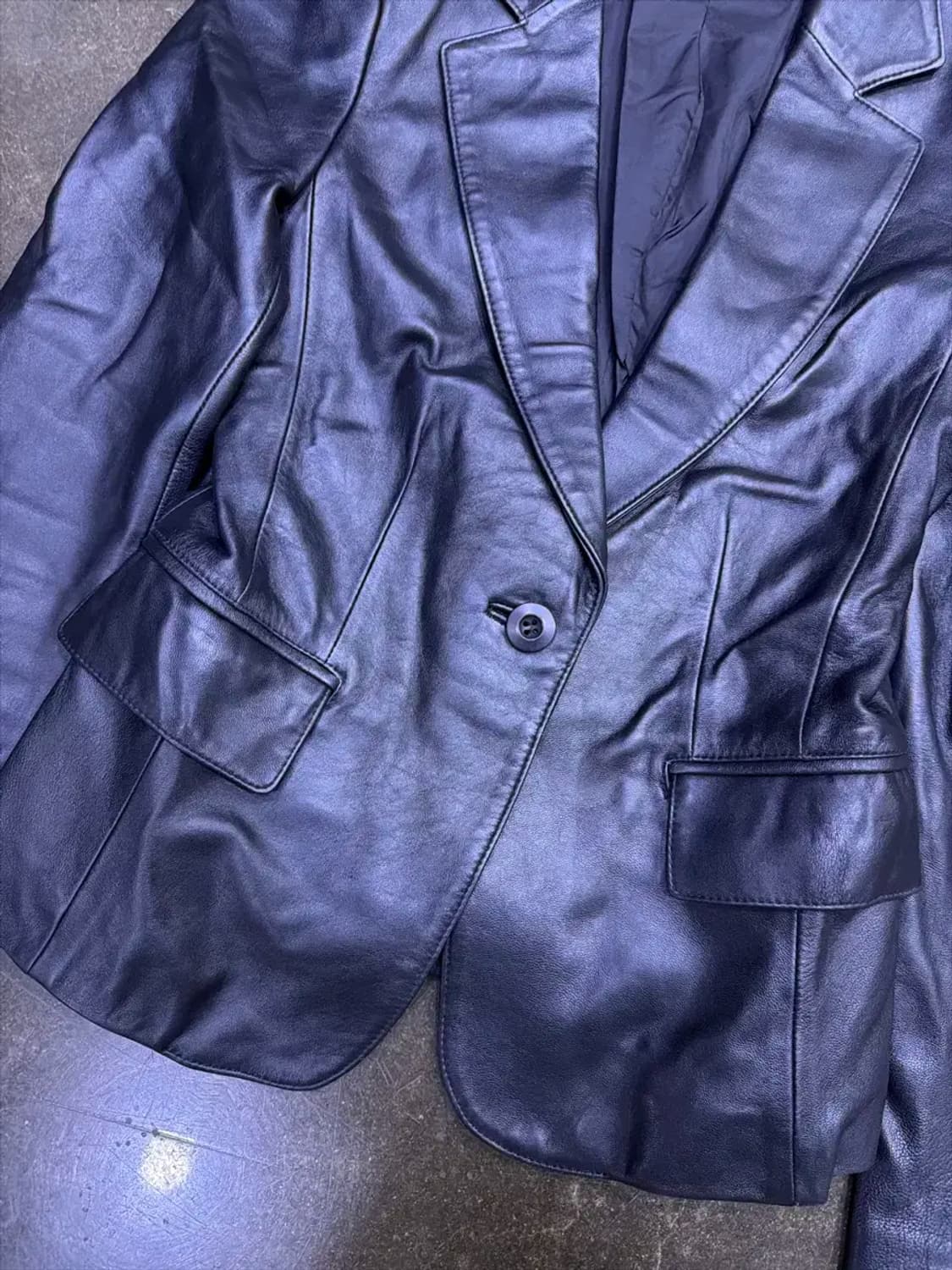 MODORI 양가죽 심플 싱글 원버튼 레더자켓 M 상품이미지4