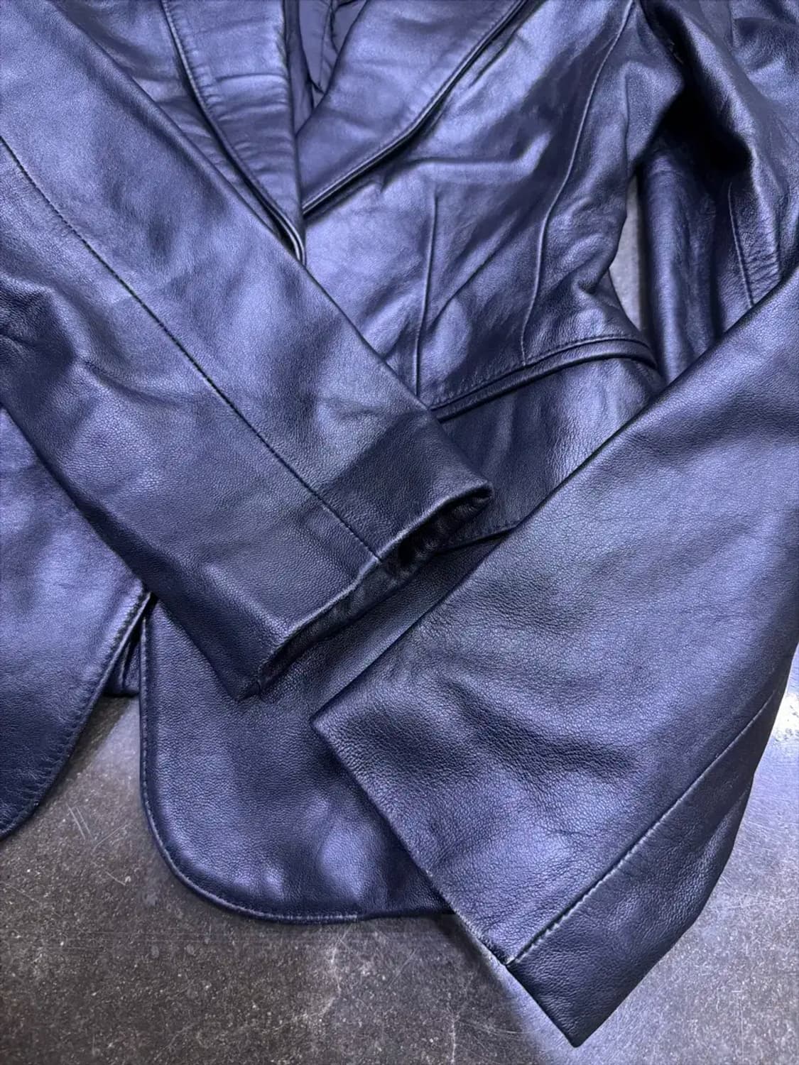 MODORI 양가죽 심플 싱글 원버튼 레더자켓 M 상품이미지5