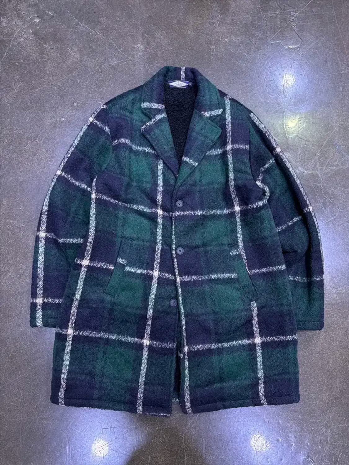 글로리 타탄체크 양털 안감 싱글코트 M 상품이미지1