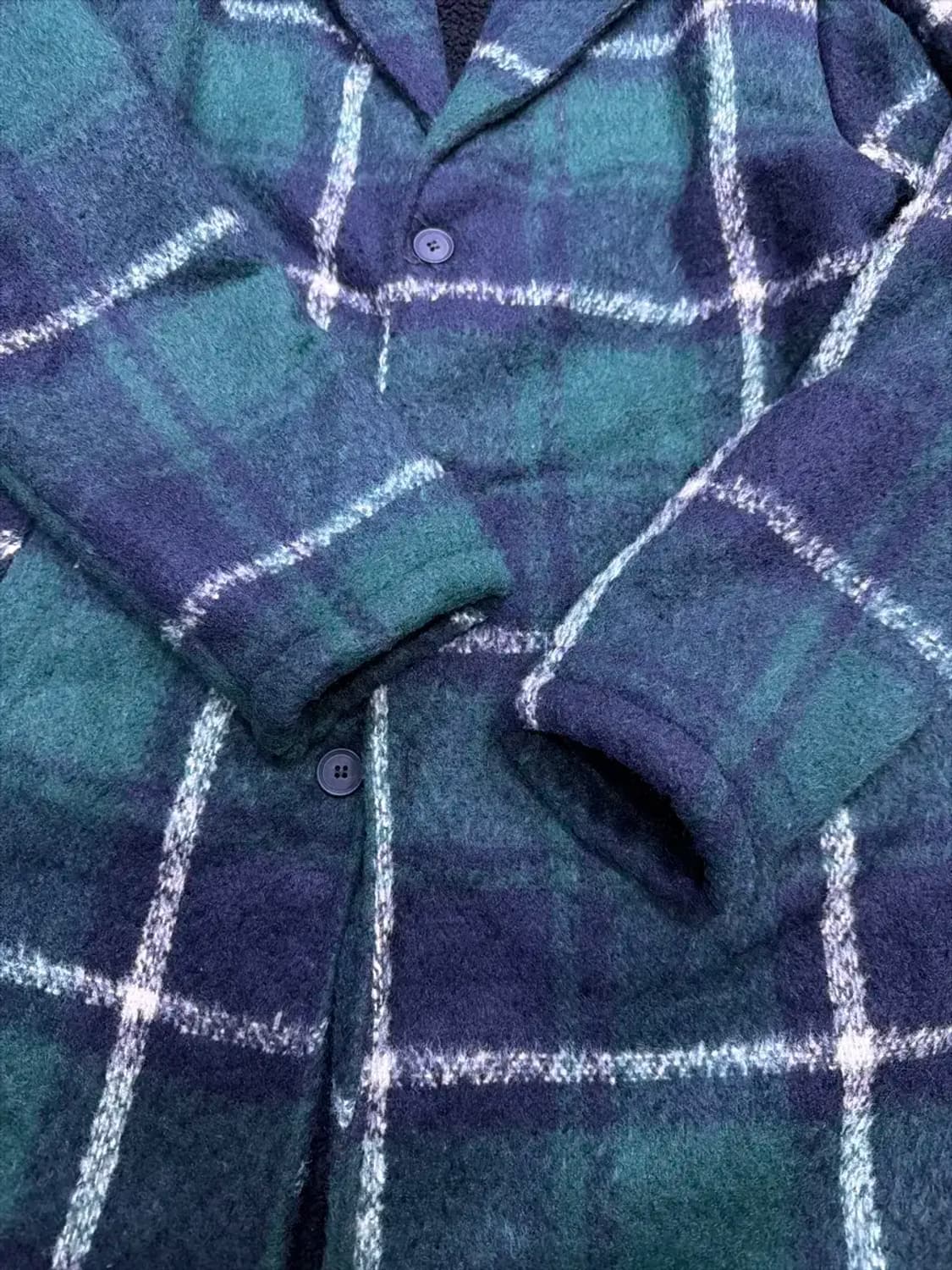 글로리 타탄체크 양털 안감 싱글코트 M 상품이미지5