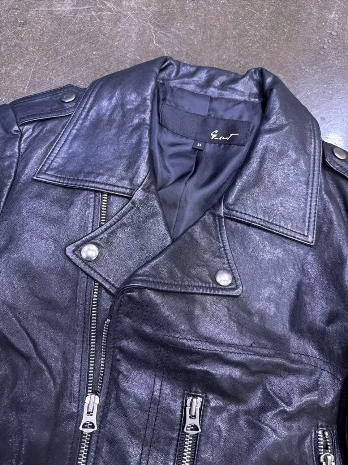 G-cut 양가죽 절개 벨트 더블 라이더 자켓 55 상품이미지3