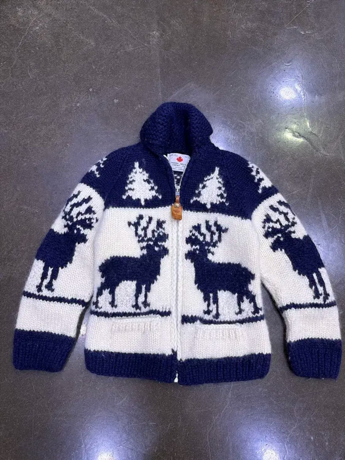 캐나디안 스웨터 헤비울 디어 사슴 코위찬 집업 여성 가디건 상품이미지1