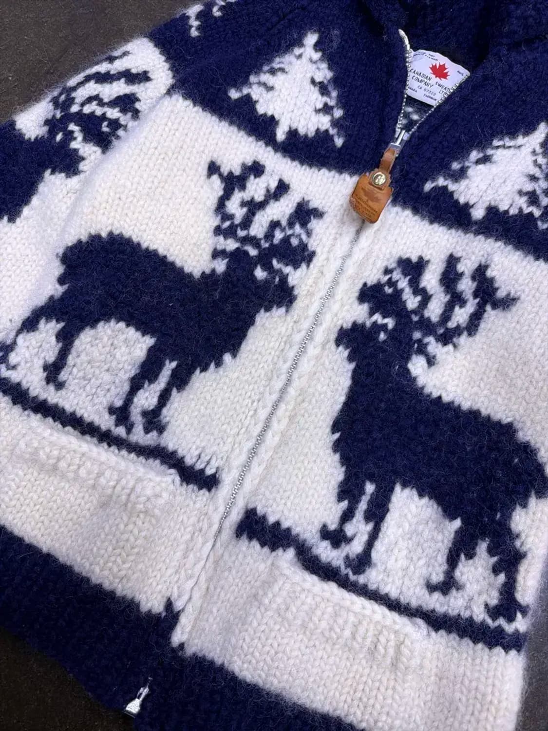 캐나디안 스웨터 헤비울 디어 사슴 코위찬 집업 여성 가디건 상품이미지4