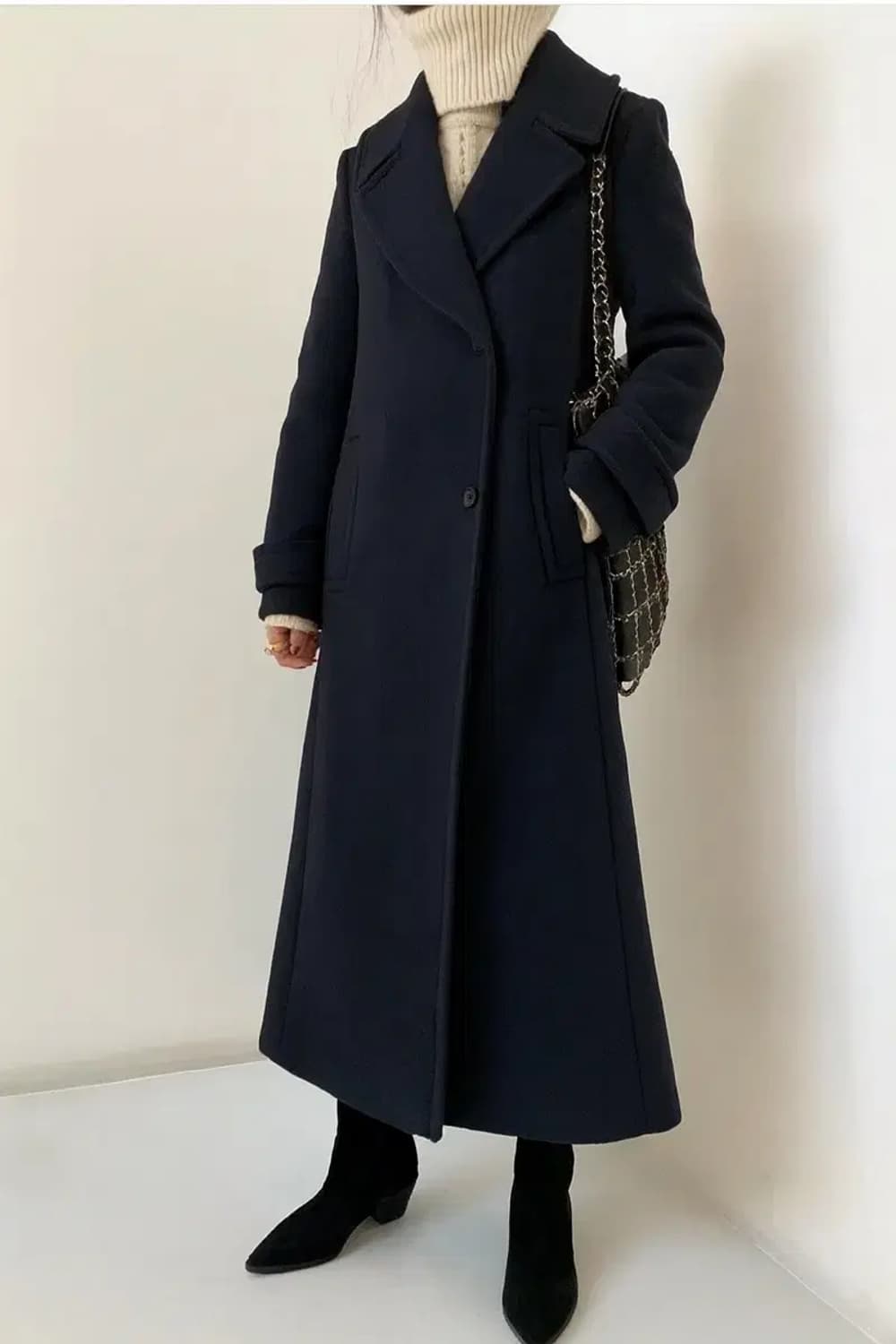 11AM 네이비 클래식 울 롱 코트 S 상품이미지1