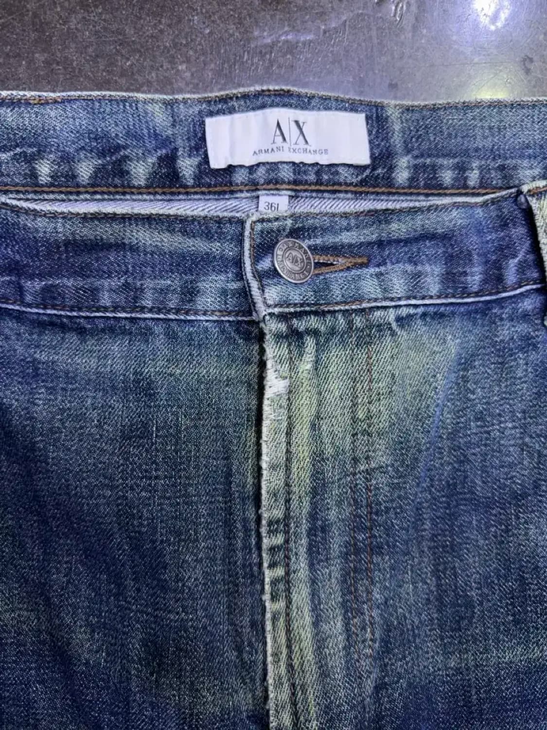 아르마니 익스체인지 빈티지 워싱 클래식핏 데님팬츠 36L 상품이미지5