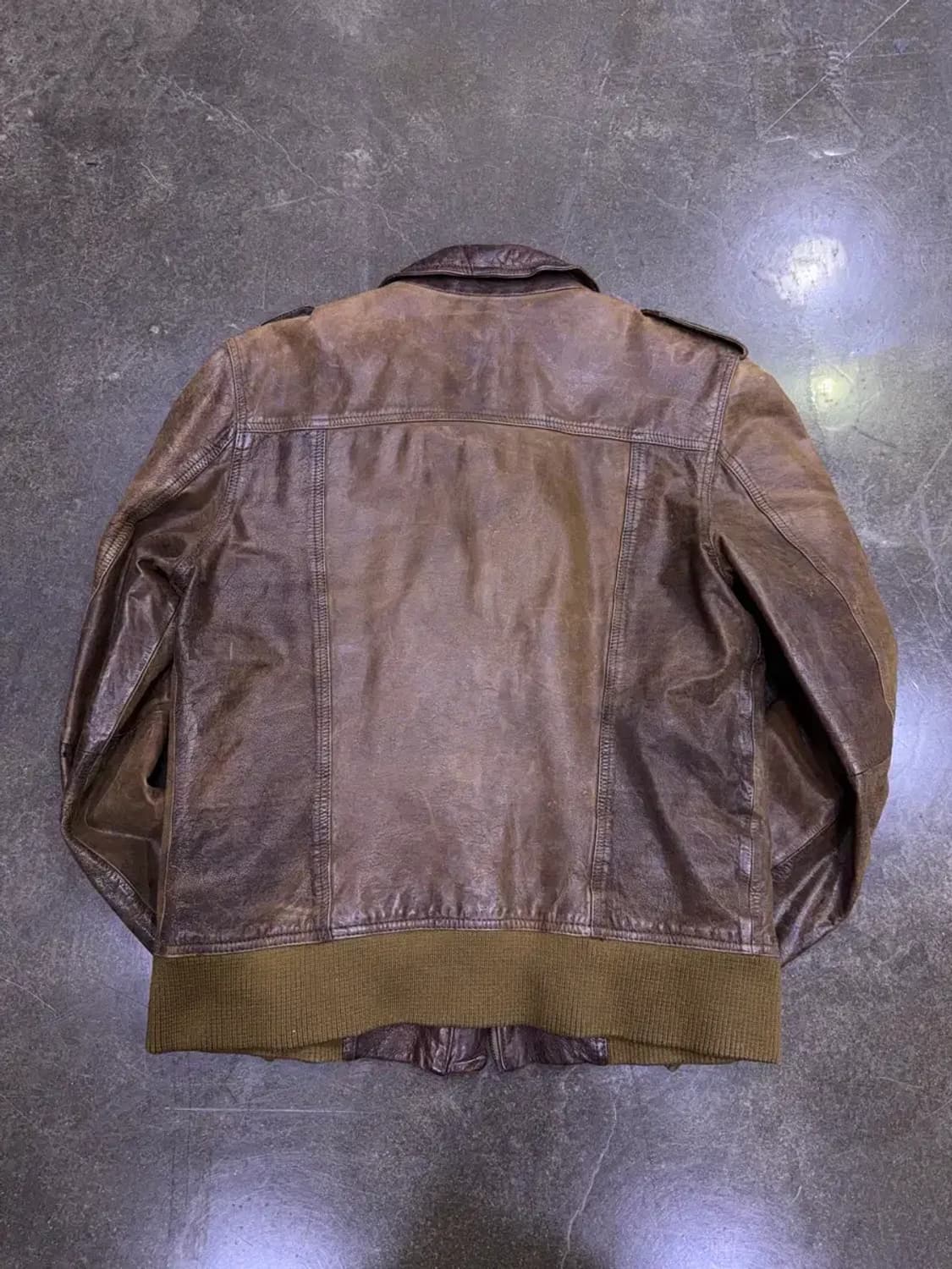 자라 빈티지 G-1 레더 가죽자켓 봄버 브라운 M 상품이미지2