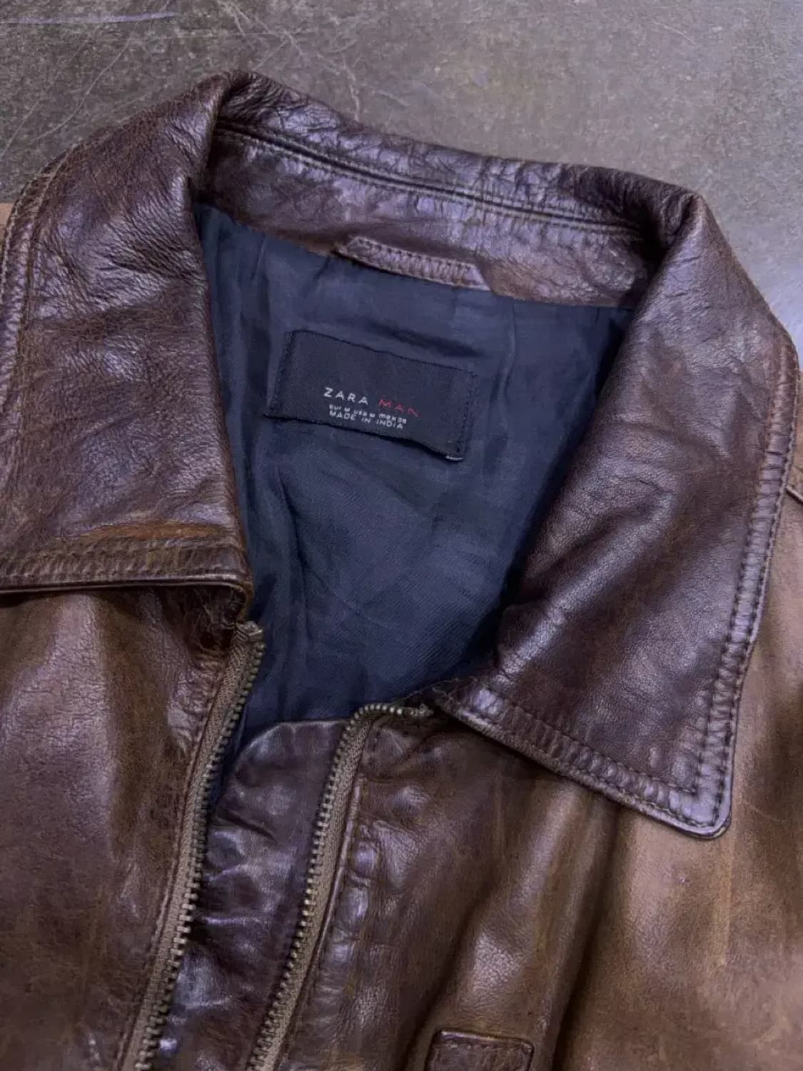자라 빈티지 G-1 레더 가죽자켓 봄버 브라운 M 상품이미지8