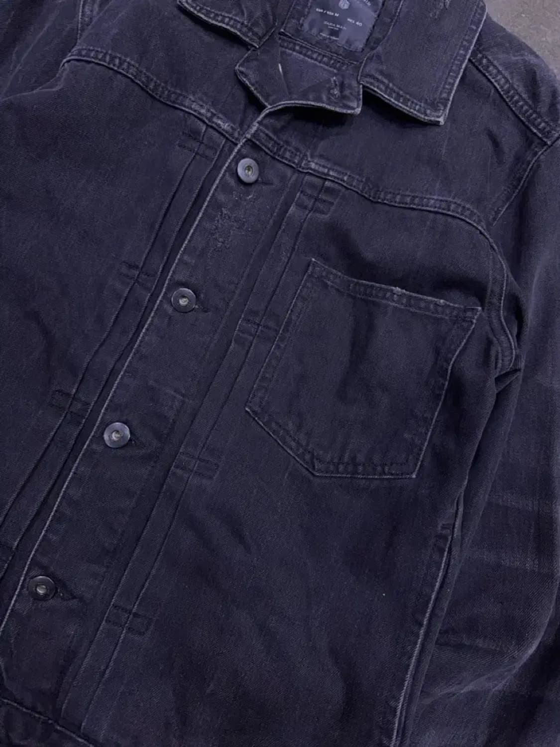 자라 빈티지 워싱 데미지 1세대 데님자켓 블랙 M 상품이미지4