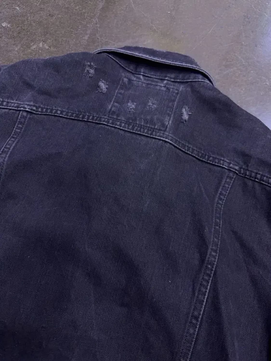 자라 빈티지 워싱 데미지 1세대 데님자켓 블랙 M 상품이미지7