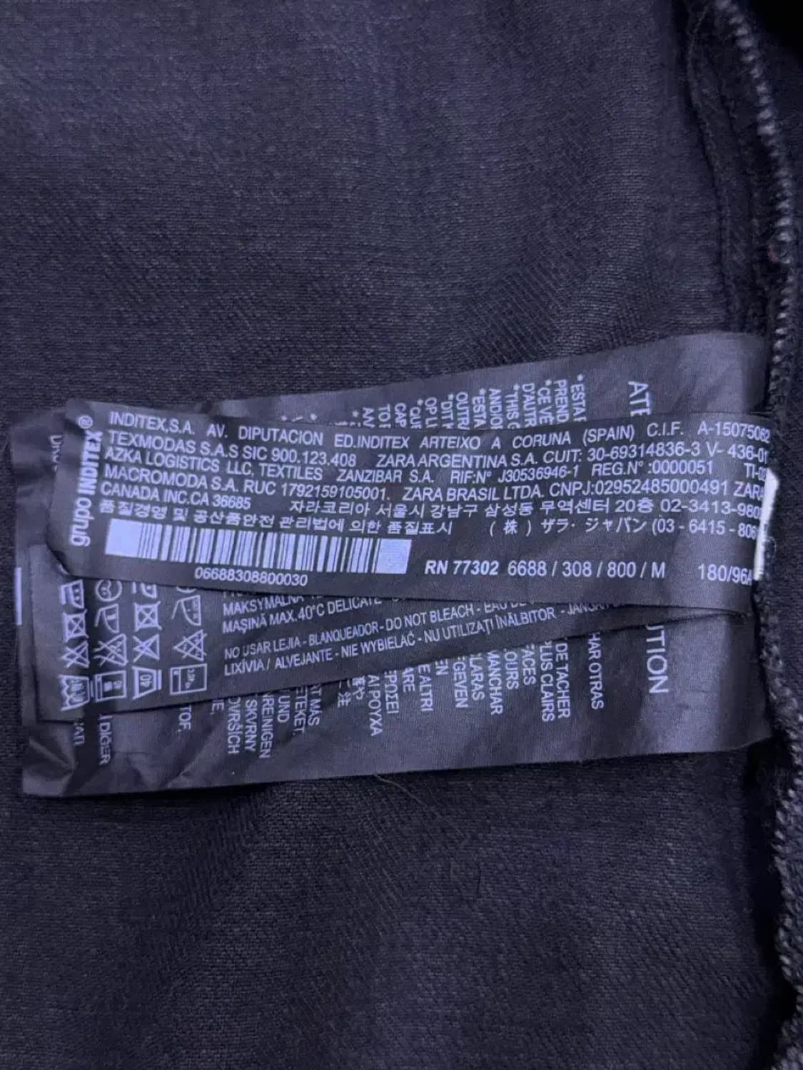 자라 빈티지 워싱 데미지 1세대 데님자켓 블랙 M 상품이미지9