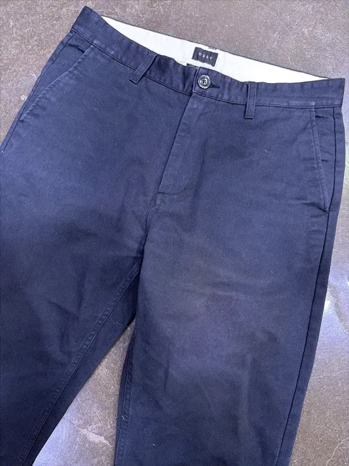 오베이 코튼 치노팬츠 레귤러핏 네이비 33 상품이미지3