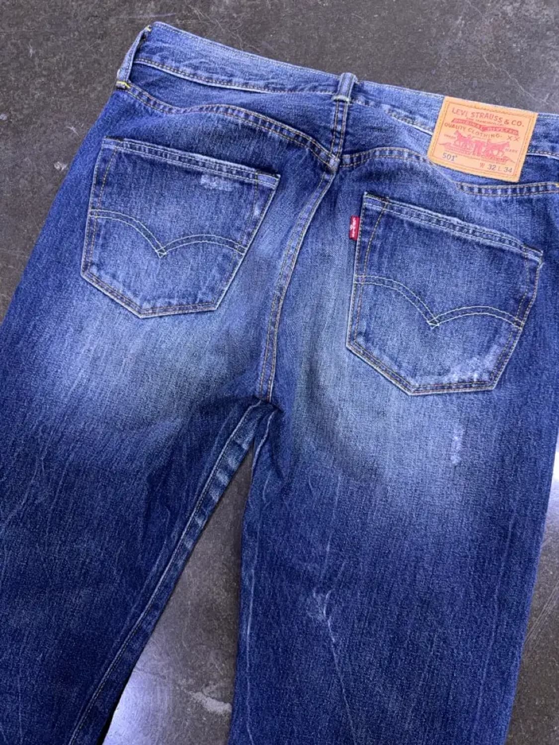 리바이스 501 레귤러핏 데님팬츠 청바지 빈티지 워싱 32 상품이미지7