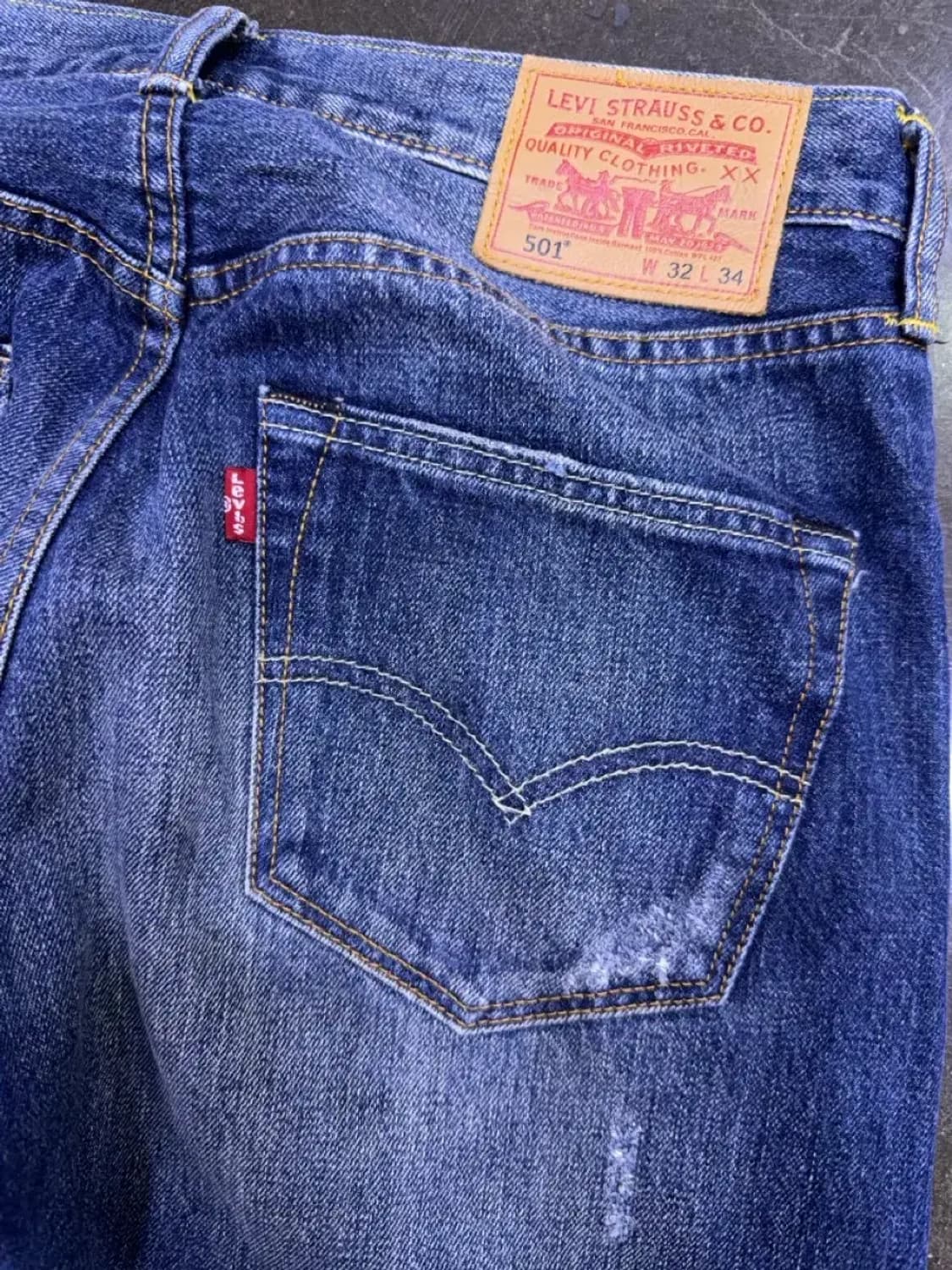리바이스 501 레귤러핏 데님팬츠 청바지 빈티지 워싱 32 상품이미지8