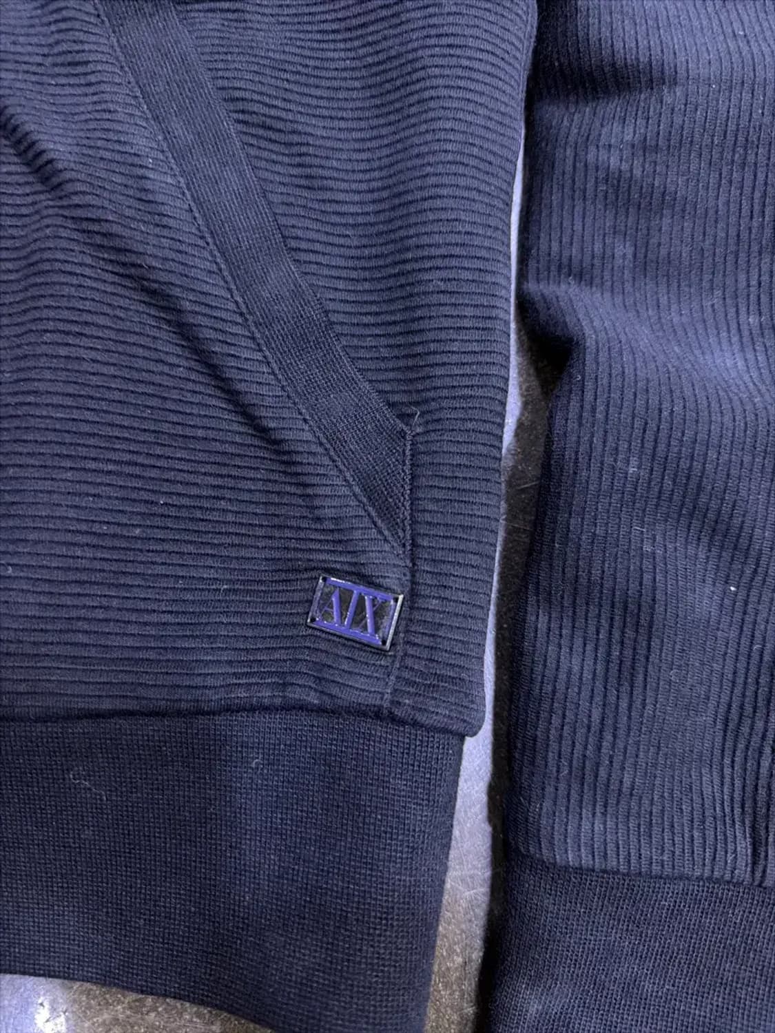 이르마니 익스체인지 골지 후리스 후드집업 자켓 블랙 S 상품이미지5