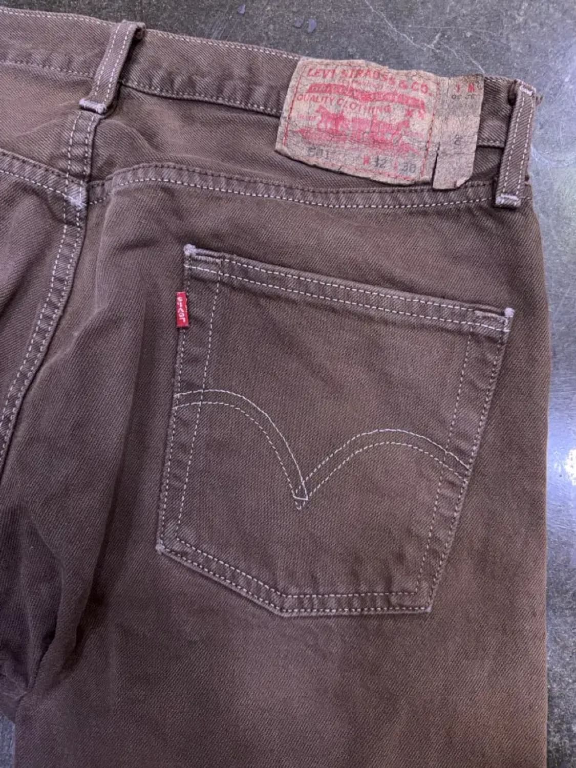 리바이스 501 00's 멕시코 메이드 빈티지 브라운 데님팬츠 32 상품이미지8