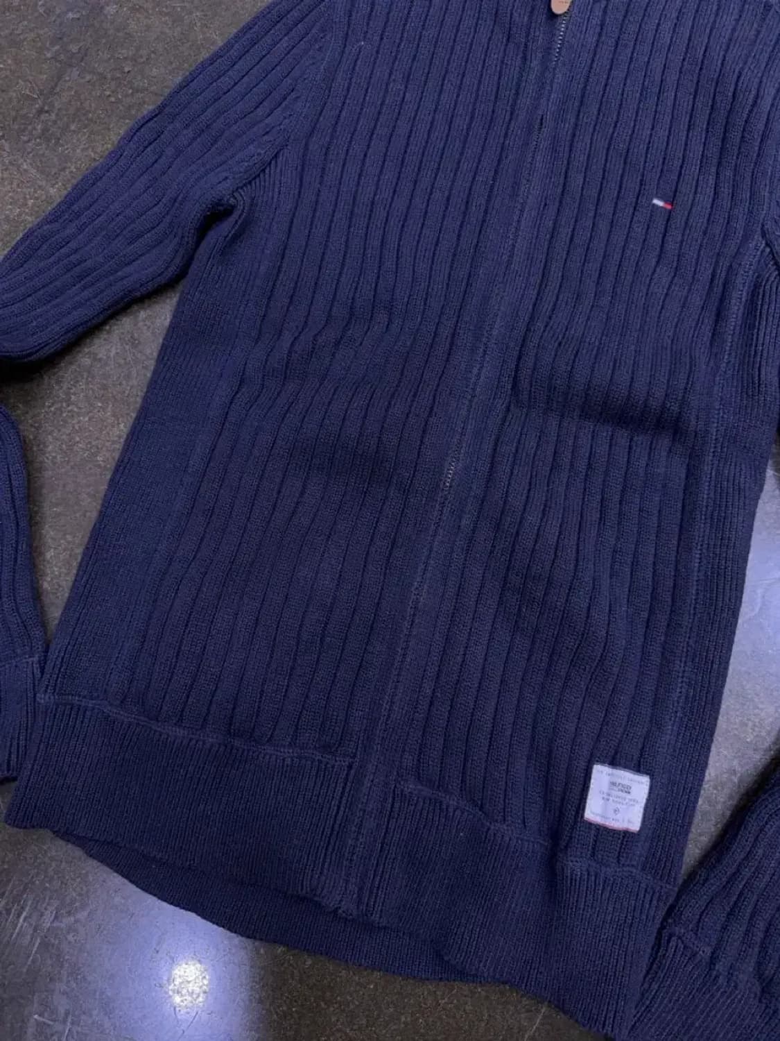타미힐피거 니트 집업 니트 가디건 자켓 네이비 S 상품이미지4