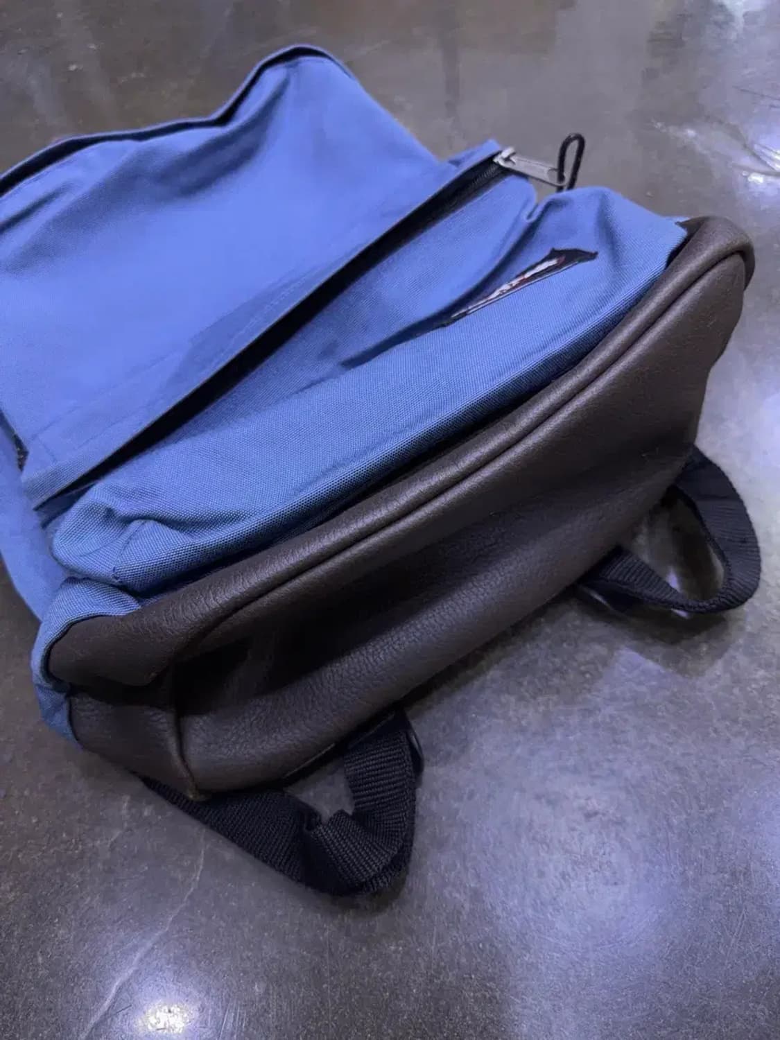 이스트팩 럭색 가죽 배색 블루 백팩 상품이미지6