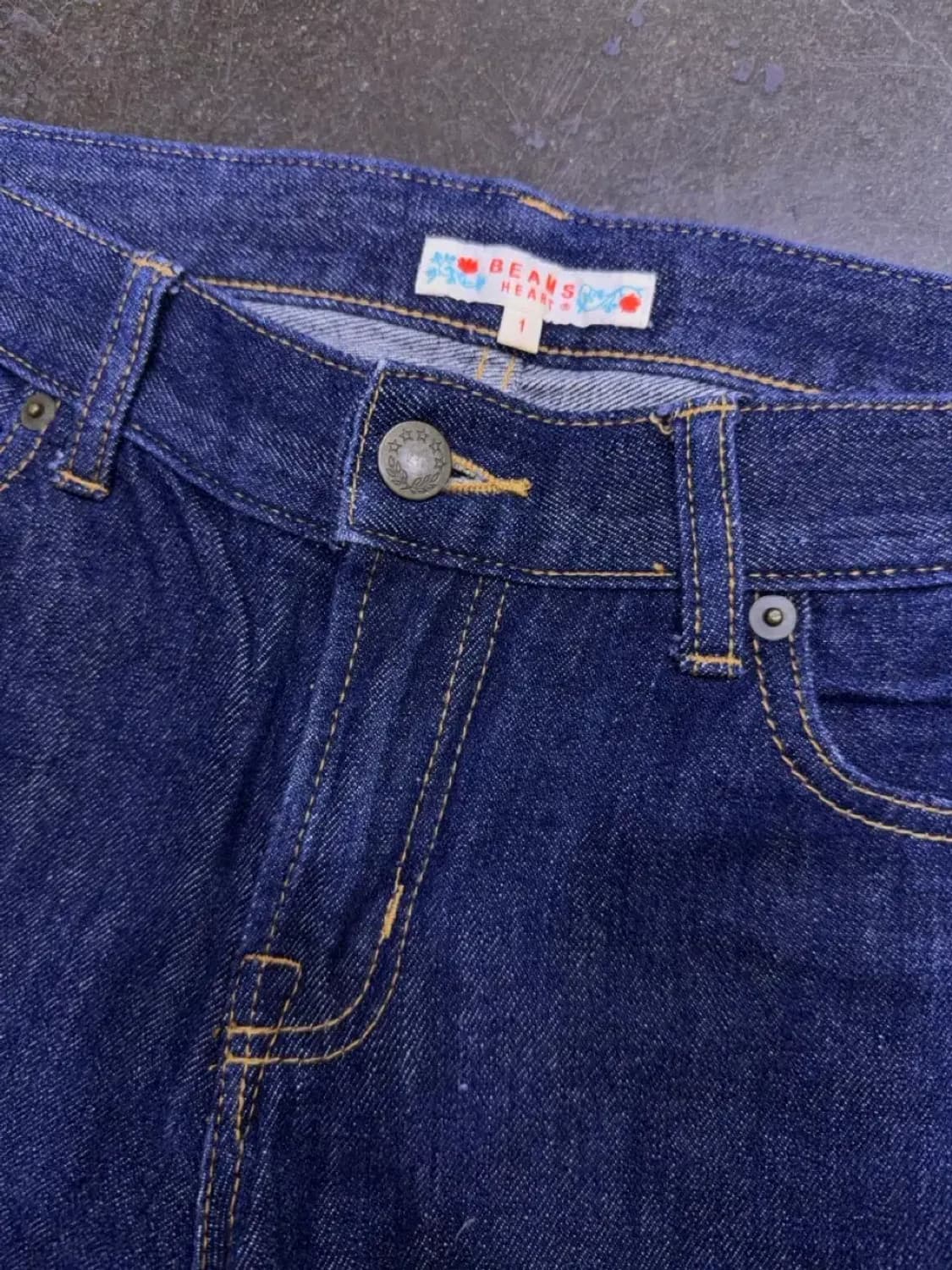 빔즈 하트 딥인디고 슬림 데님팬츠 1사이즈 상품이미지5