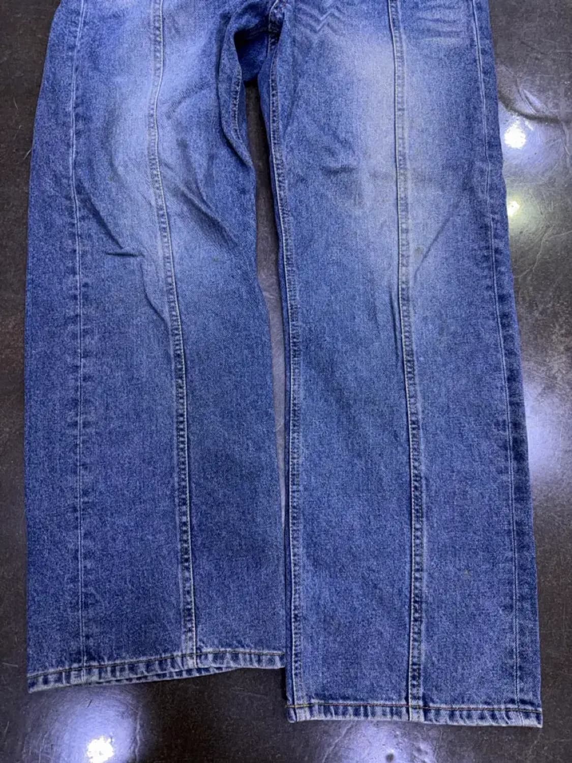 유니폼브릿지 핀턱 와이드 워싱 데님팬츠 XL 상품이미지4