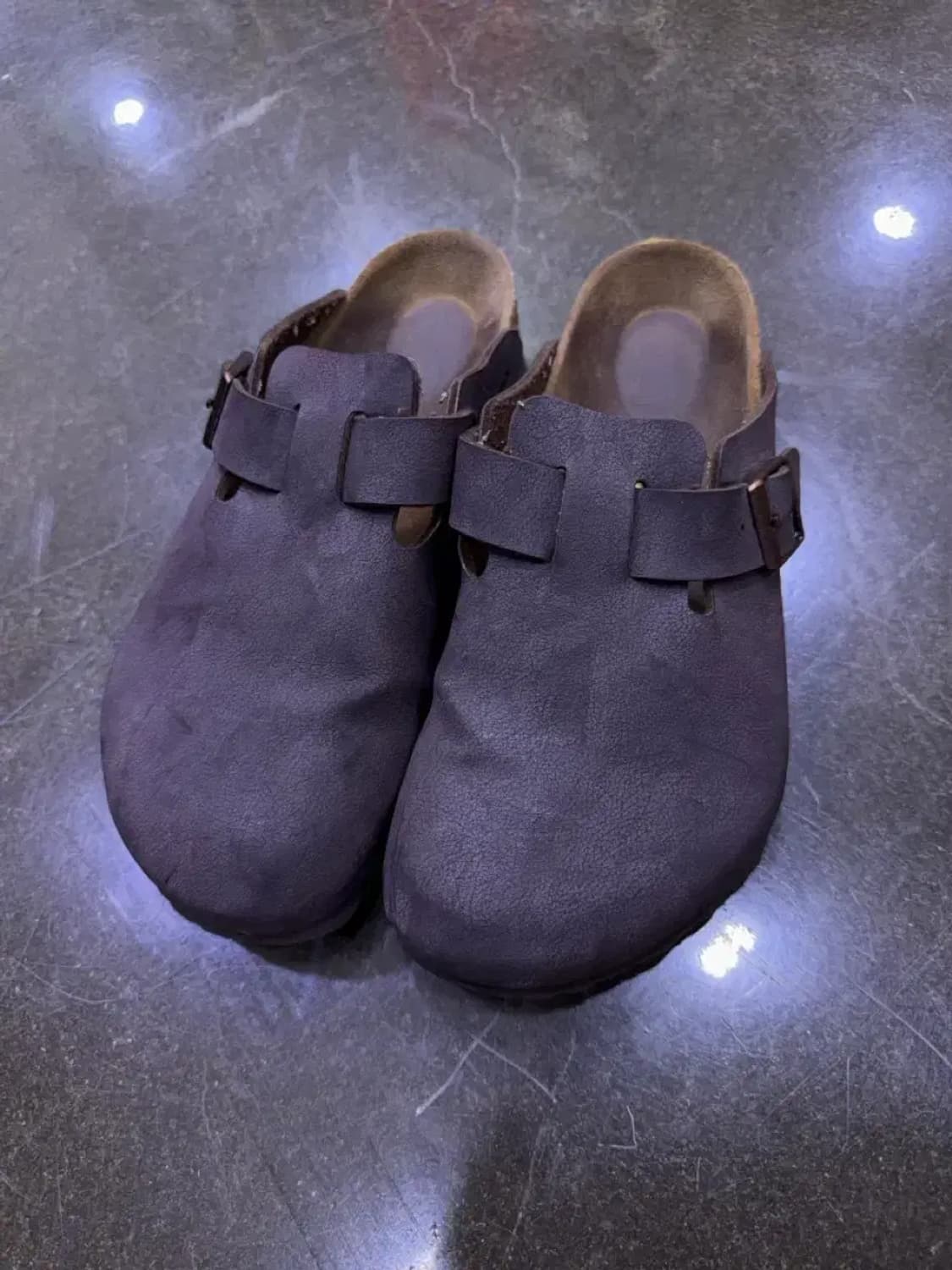 버켄스탁 보스턴 레더 샌들 슬리퍼 슈즈 퍼플 브라운 265 상품이미지2