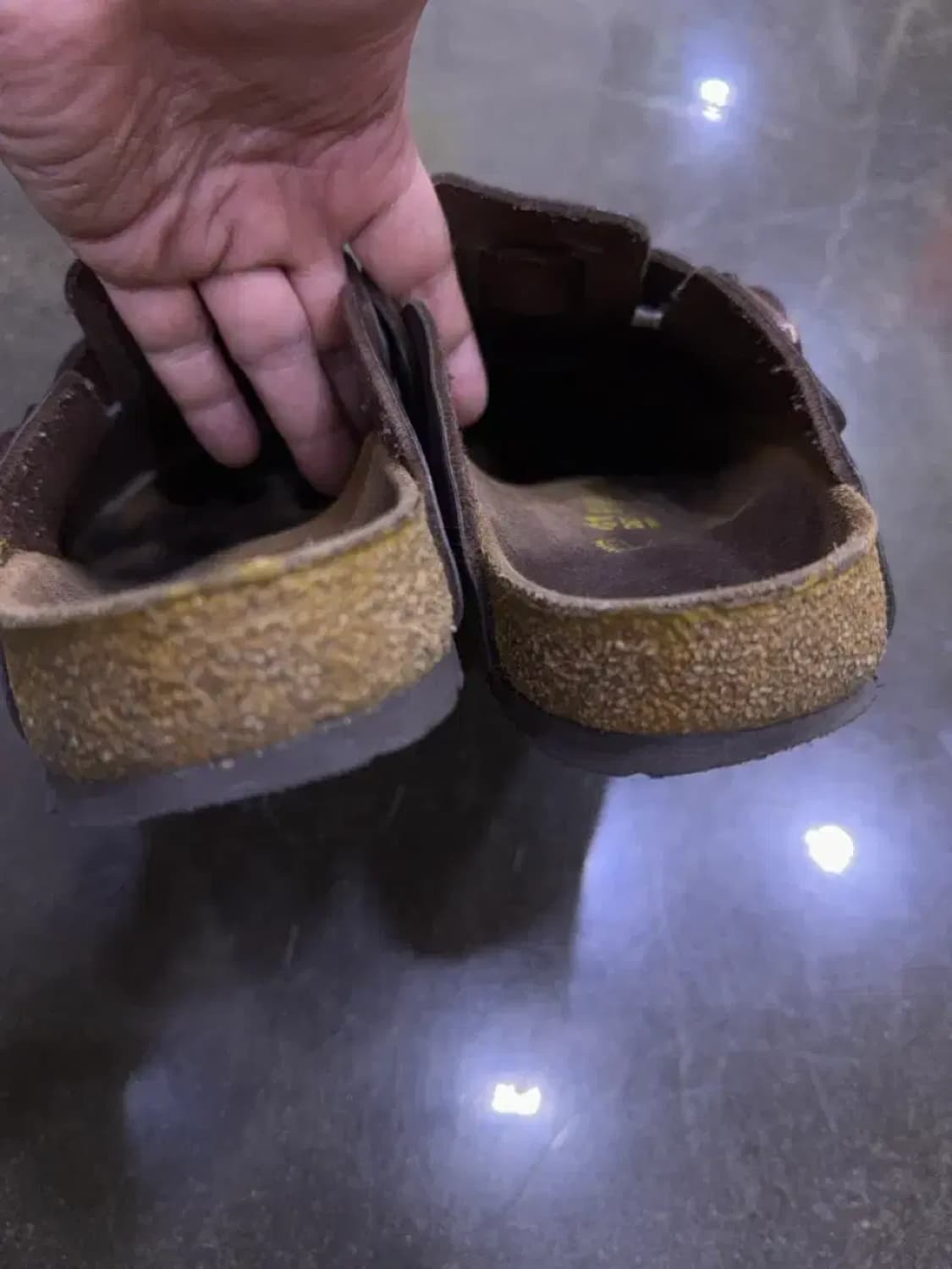 버켄스탁 보스턴 레더 샌들 슬리퍼 슈즈 퍼플 브라운 265 상품이미지6