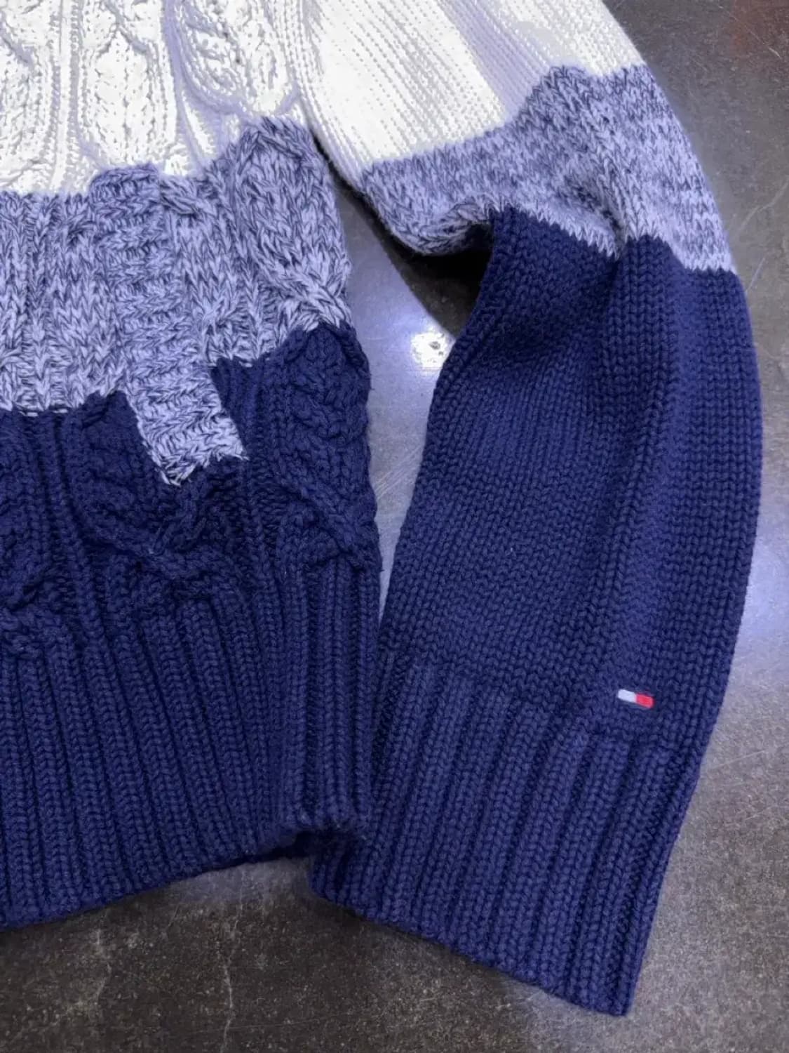타미힐피거 케이블 배색 숄카라 넥 가디건 스웨터 S 상품이미지6